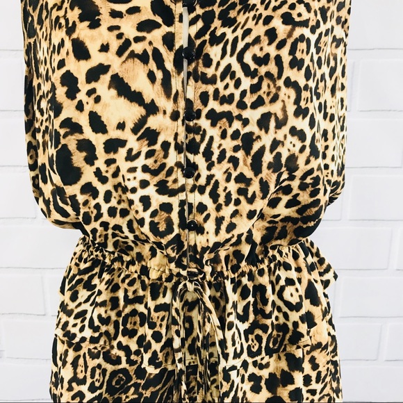 Pleione Sleeveless animal print peplum Top Small - Picture 6 of 7